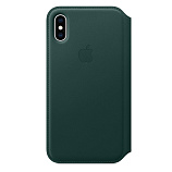 Apple Leather Folio для iPhone XS зеленый лес