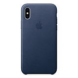 Apple Leather Case для iPhone X темно-синий