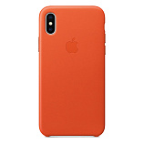 Apple Leather Case для iPhone X ярко-оранжевый