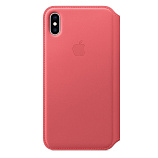 Apple Leather Folio для iPhone XS Max розовый пион